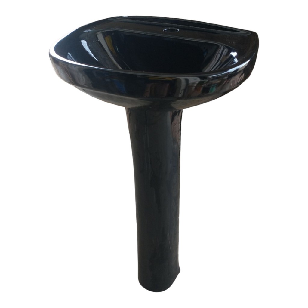 Kit Pia Lavatório Preto Para Banheiro + Coluna Preta Araxá Santa Clara em Oferta na Shopee