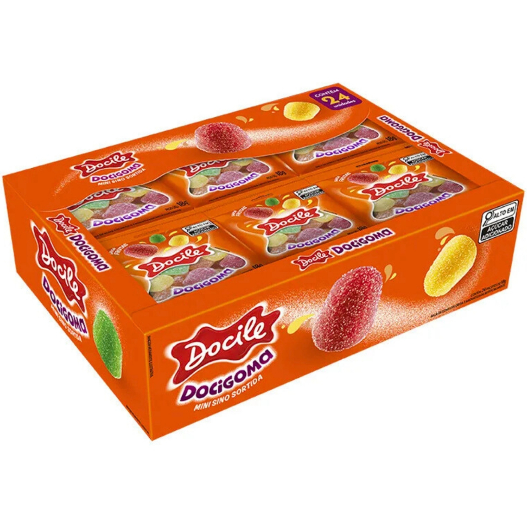 Balas de Goma Mini Sino Sortida C/24 unidades de 18g Docile em Oferta na Shopee