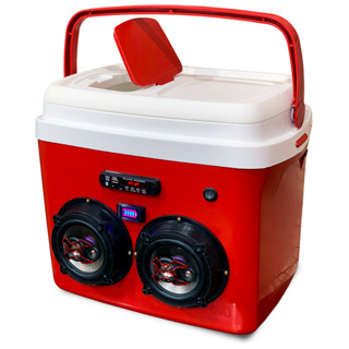 Caixa Termica 32l Cooler Tampa Alça Som Bluetooth Usb - Cores Vermelho Azul Bege Cinza em Oferta na Shopee