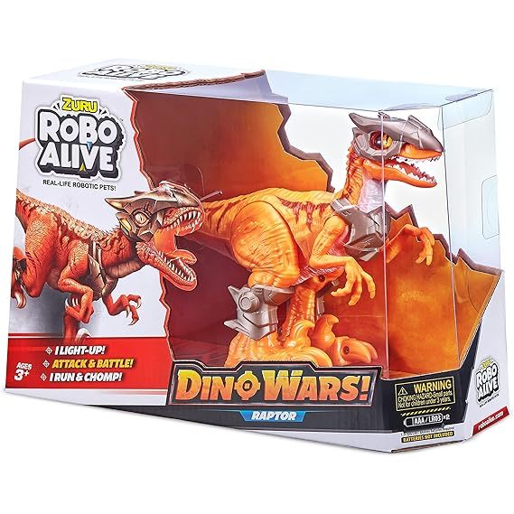 Dinossauro Interativo Dino Wars- Anda e Faz Barulho - Raptor Robo Alive Candide