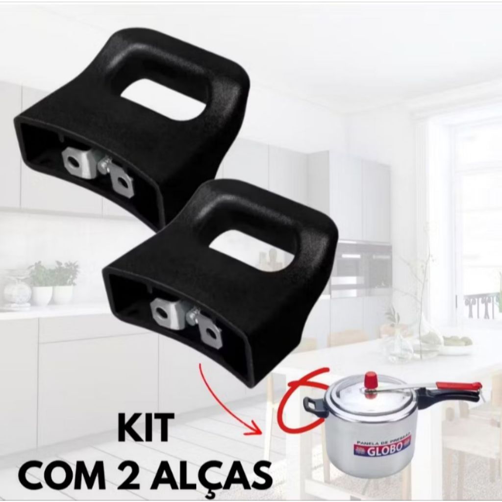 Kit Com 2 Alças Para Panelas De Pressão ou Panelas Comuns Alça Globo
