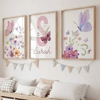 kit 3 peças quadros decorativos quarto menina bebe tamanho 20x30 em Oferta na Shopee