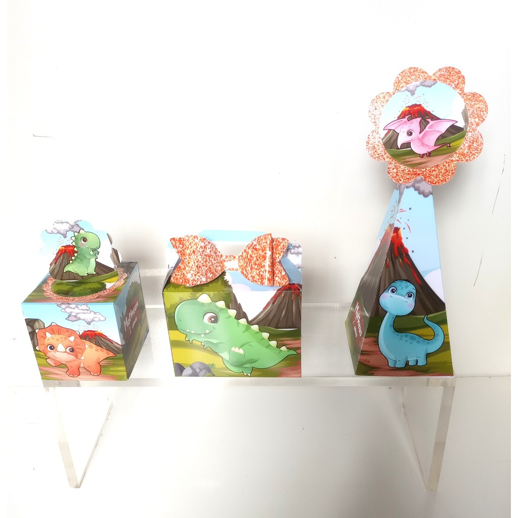 KIT FESTA PERSONALIZADO PARA LEMBRANCINHA DE ANIVERSÁRIO - DINO DINOSSAURO BABY - CAIXINHAS PARA FESTA.