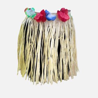 Saia Havaiana De Palha Com Flores 40cm- curta em Oferta na Shopee