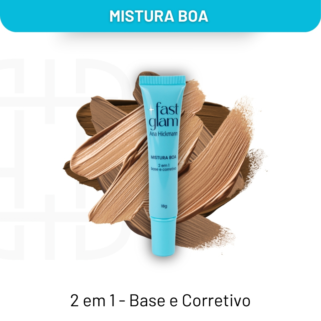 Base 2 em 1 Fast Glam Mistura Boa Alta Cobertura Matte Ana Hickmann - Beauty