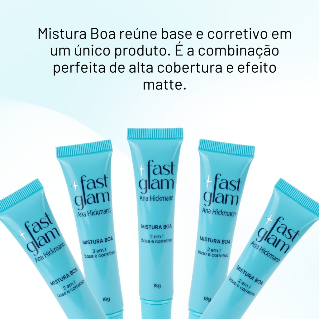 Detalhes do Base 2 em 1 Fast Glam Mistura Boa Alta Cobertura Matte Ana Hickmann