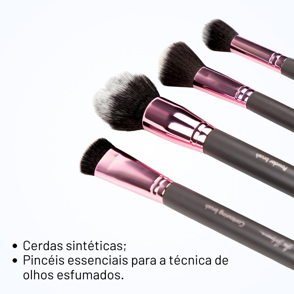 Detalhes do Kit com 5 Pincéis para Contorno e Iluminador Ana Hickmann