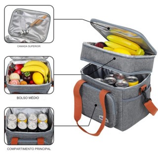 Bolsa Térmica Marmita Lanche Bebida Grande Capacidade Piqueniques para Viagens ao Ar Livre...
