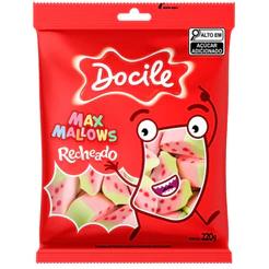 Marshmallow Twist Recheado Morango 220g Docile