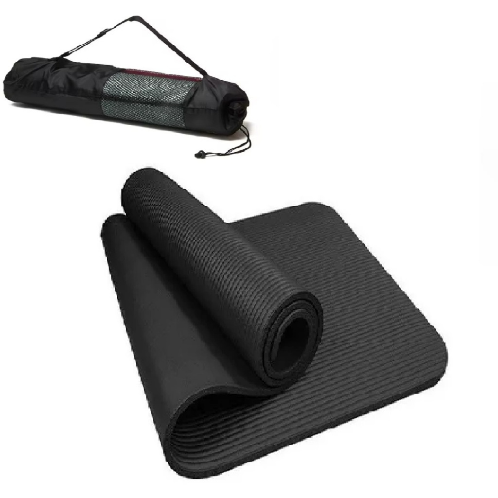 Colchonete Tapete 1,83 x 61 x 1 cm Material NBR Abdominal Academia Yoga Pilates com Bolsa em Oferta na Shopee