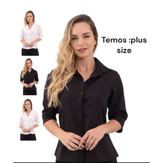 Camisa Social Feminina Manga 3/4 Original.
