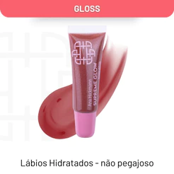 Ana Hickmann Gloss Supreme Glow Tina com Brilho Intenso Hidratação e Acabamento Luminoso para Lábios