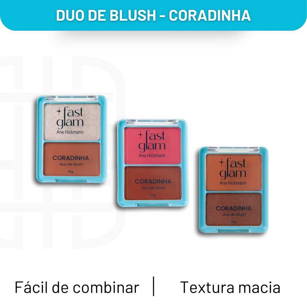 Blush Duo Fast Glam Coradinha Blush Contorno Iluminador Ana Hickmann - Beauty