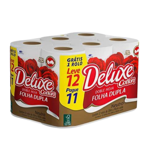 Papel Higienico Folha Dupla Neutro Deluxe 12rolos ou 24 rolos