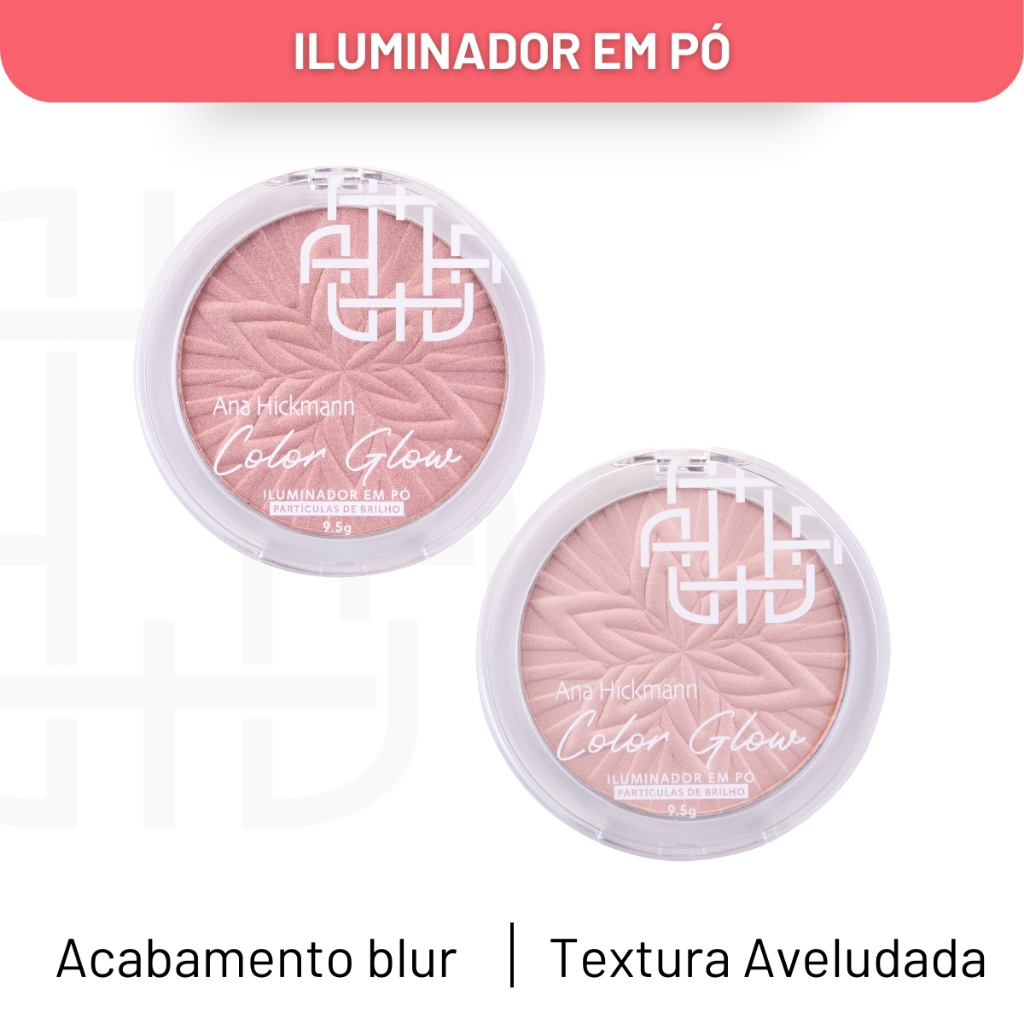 Iluminador Pó Brilho Facial Color Glow Highlighter Ana Hickmann em Oferta na Shopee