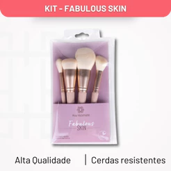 Kit de Pincéis Para Maquiagem Fabulous Skin Vegano Ana Hickmann