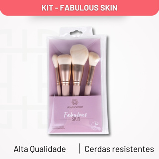 Kit de Pincéis Para Maquiagem Fabulous Skin Vegano Ana Hickmann em Oferta na Shopee
