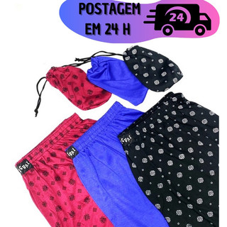 Kit Cuecas Samba Canção de Malha Adulto Plus-size Shorts Pijama Cueca Atacado