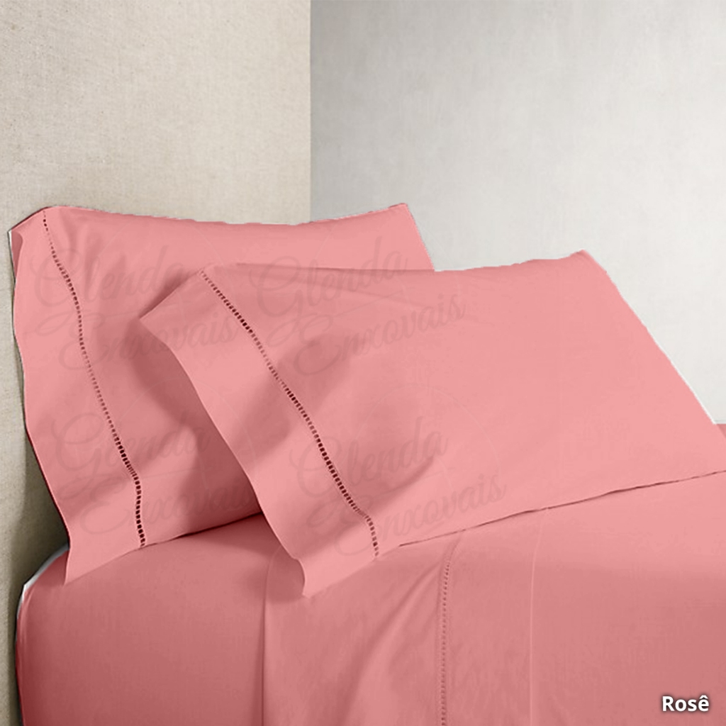 Jogo de Fronhas: 10 Peças em Micropercal 400 Fios com Ponto Palito (70x50cm) - FP