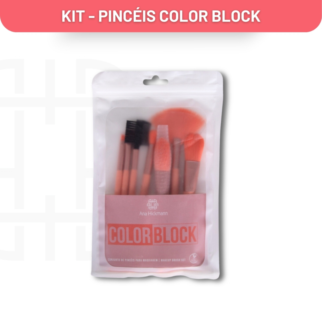 Conjunto de Pincéis Para Maquiagem Laranja Ana Hickmann