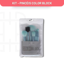 Kit de Pincéis para Maquiagem Conjunto Verde Água Ana Hickmann