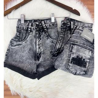 Short jeans feminino sal e pimenta com elastano linha premium