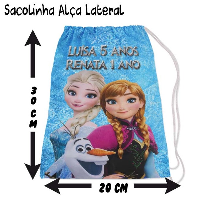Kit Mochilinha Sacolinha Mochila Saco Sacochila Saquinho Lembrancinha Brinde Aniversario Personalizadas Frozen