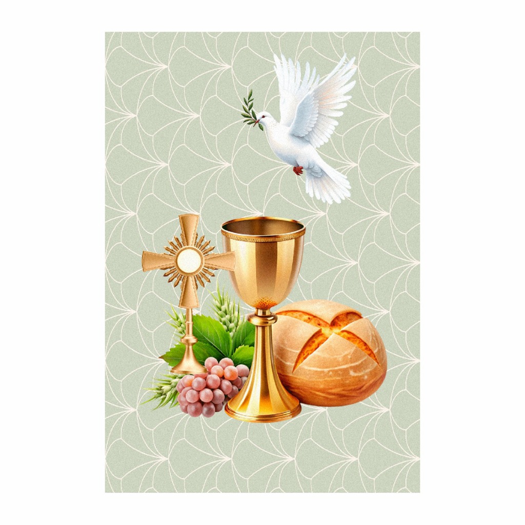 Painel de Festa Retangular 3D Primeira Eucaristia casadinho 1,50m x 2,20 em Oferta na Shopee