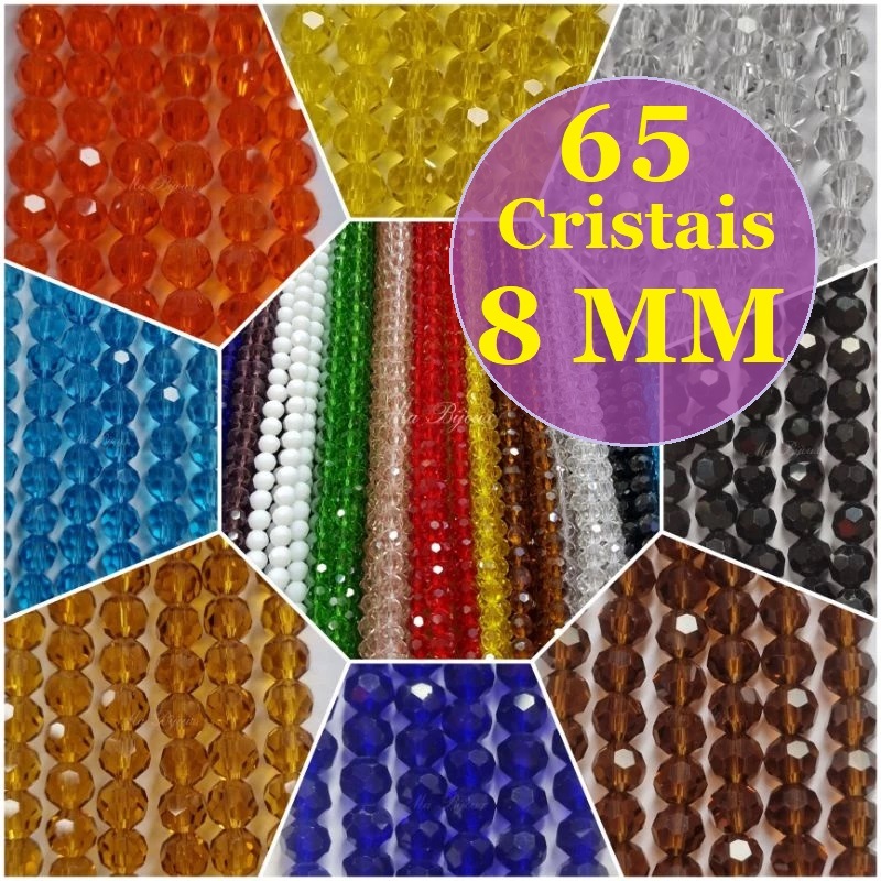 Fio de Cristal 60 a 70 contas pedras de cristal chato facetada 8mm sextavada
