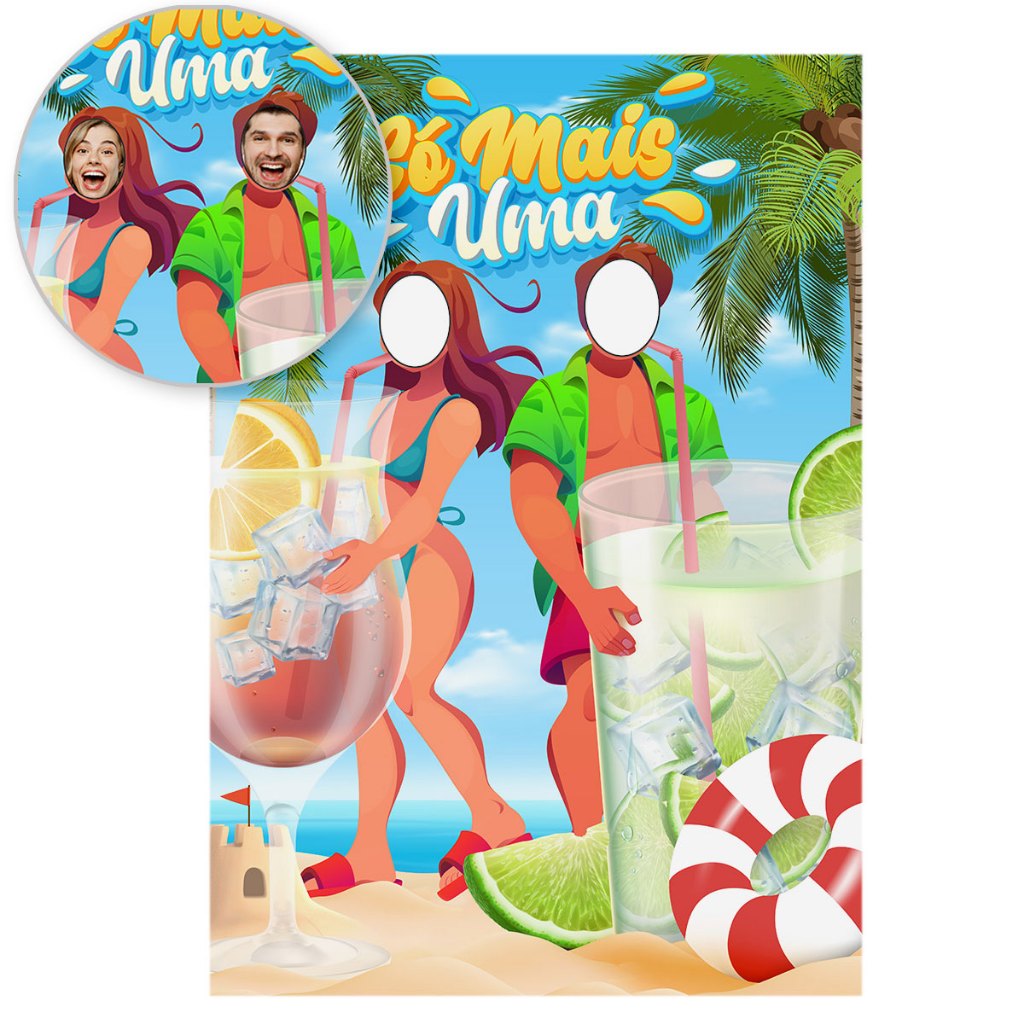 Painel Retangular Vazado Verão Praia Lateral Interativo Sublimado Em Tecido 1,50x2,20m - INT-16 em Oferta na Shopee