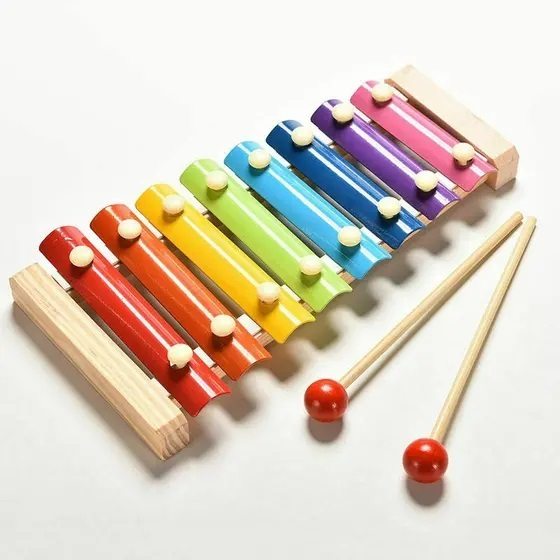 Xilofone Brinquedo Educacional Pedagógico Montessori Musical Lúdico Infantil com 8 Notas em Oferta na Shopee