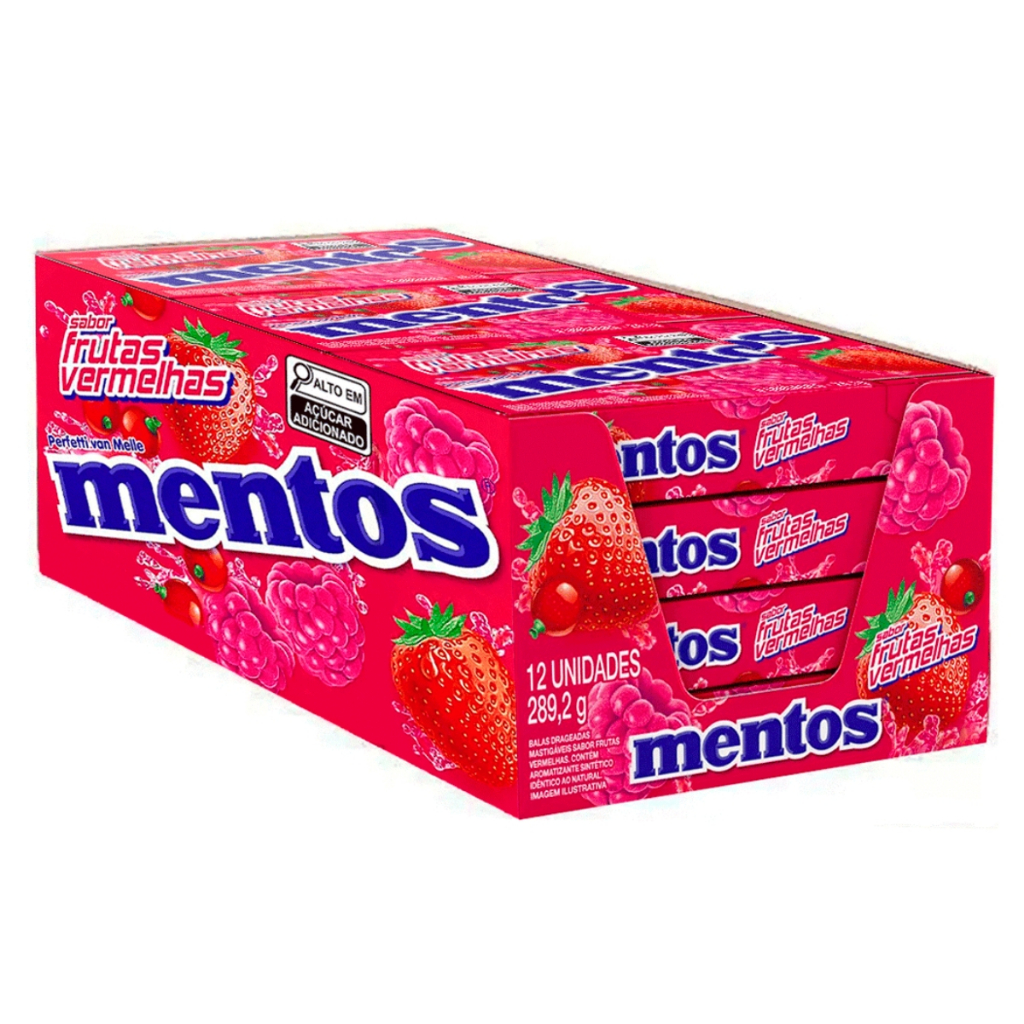 Pastilha Mentos Frutas Vermelhas Slim Box Caixinha C/12 Unidades em Oferta na Shopee