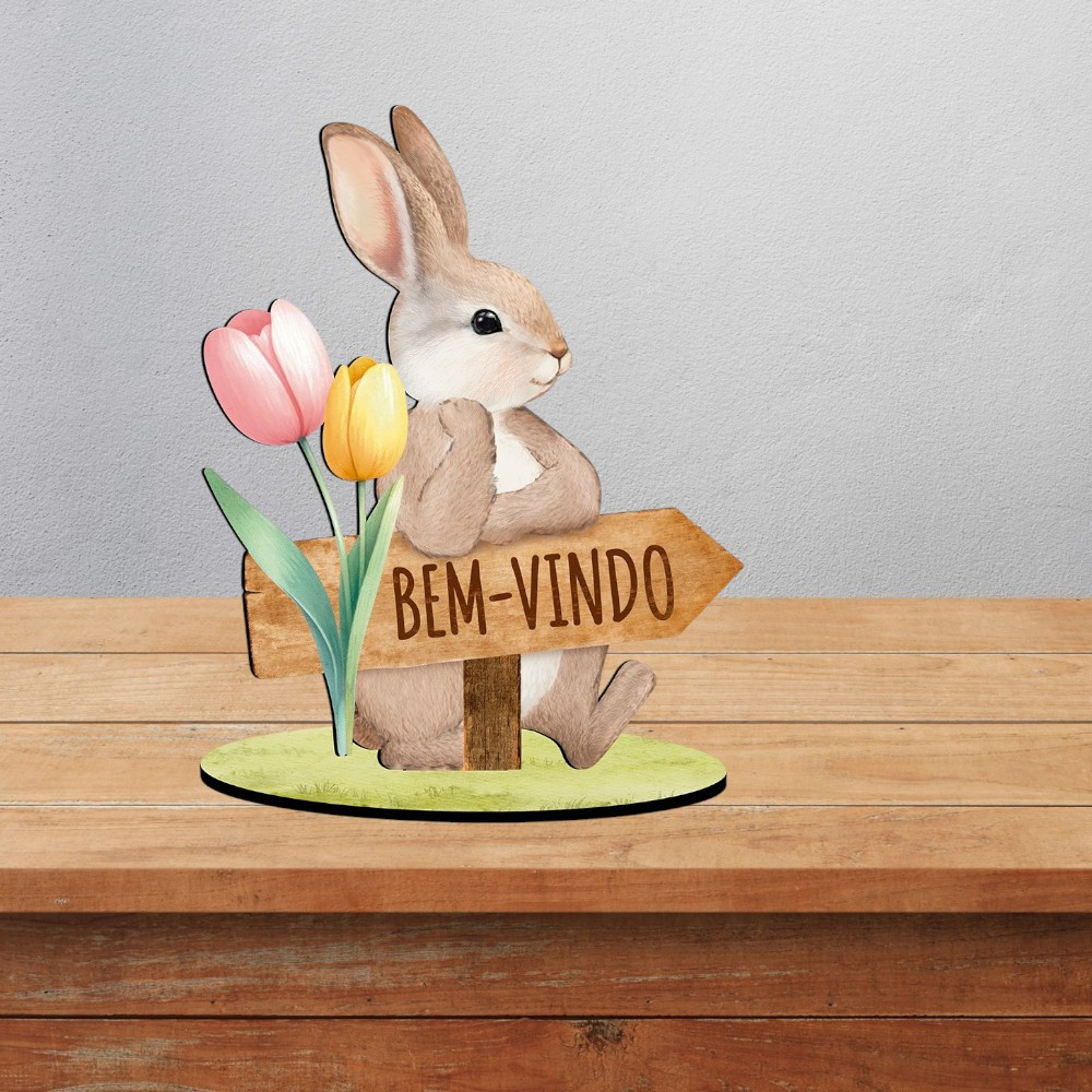 Placa Decorativa Páscoa - Bem Vindo - 12,5x16cm em Oferta na Shopee