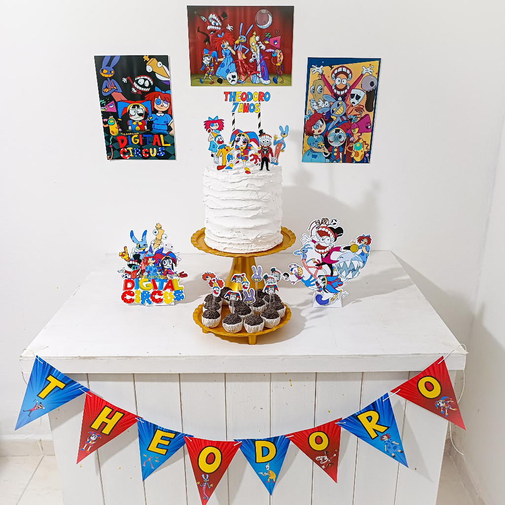 Kit Festa Digital Circus Personalizado Só Um Bolinho Festa em Casa Aniversário Infantil adulto Mesversário lembrancinha