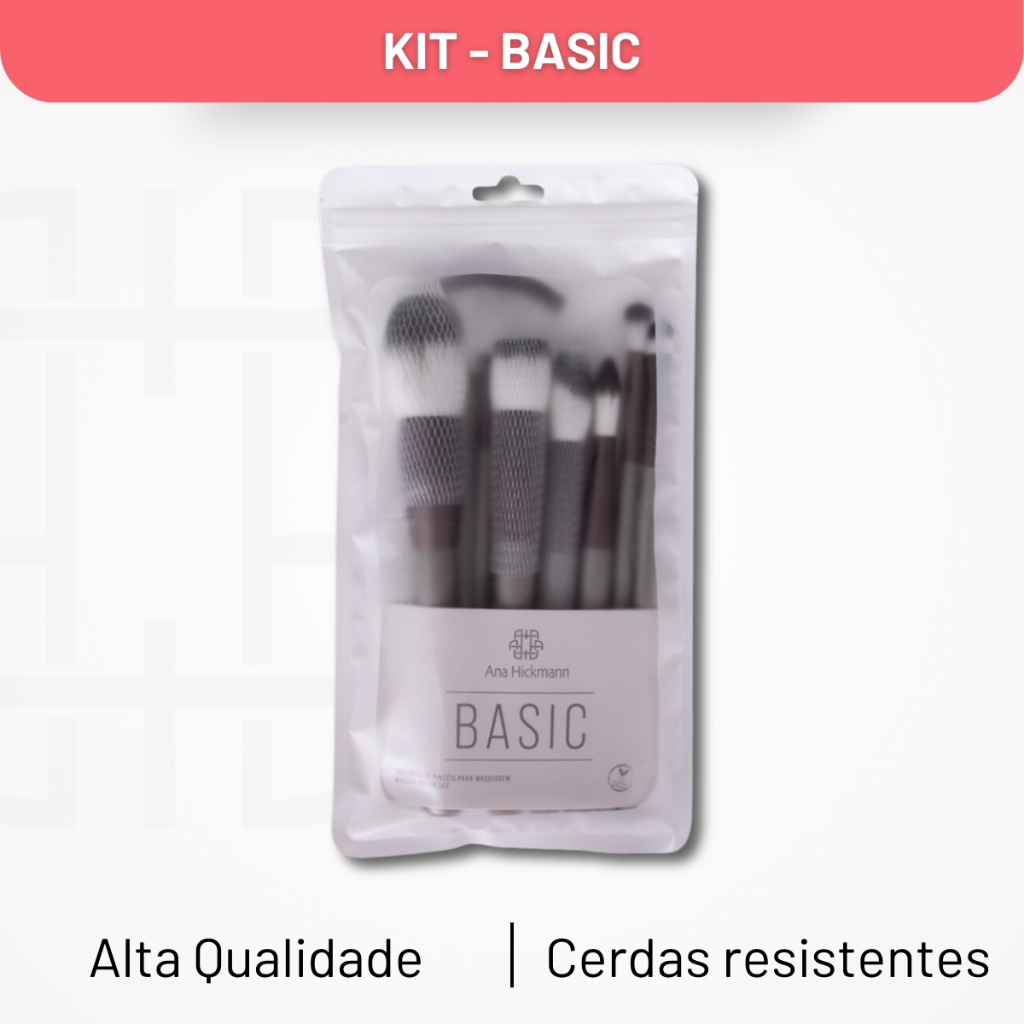Conjunto de Pincéis Para Maquiagem Cinza Ana Hickmann