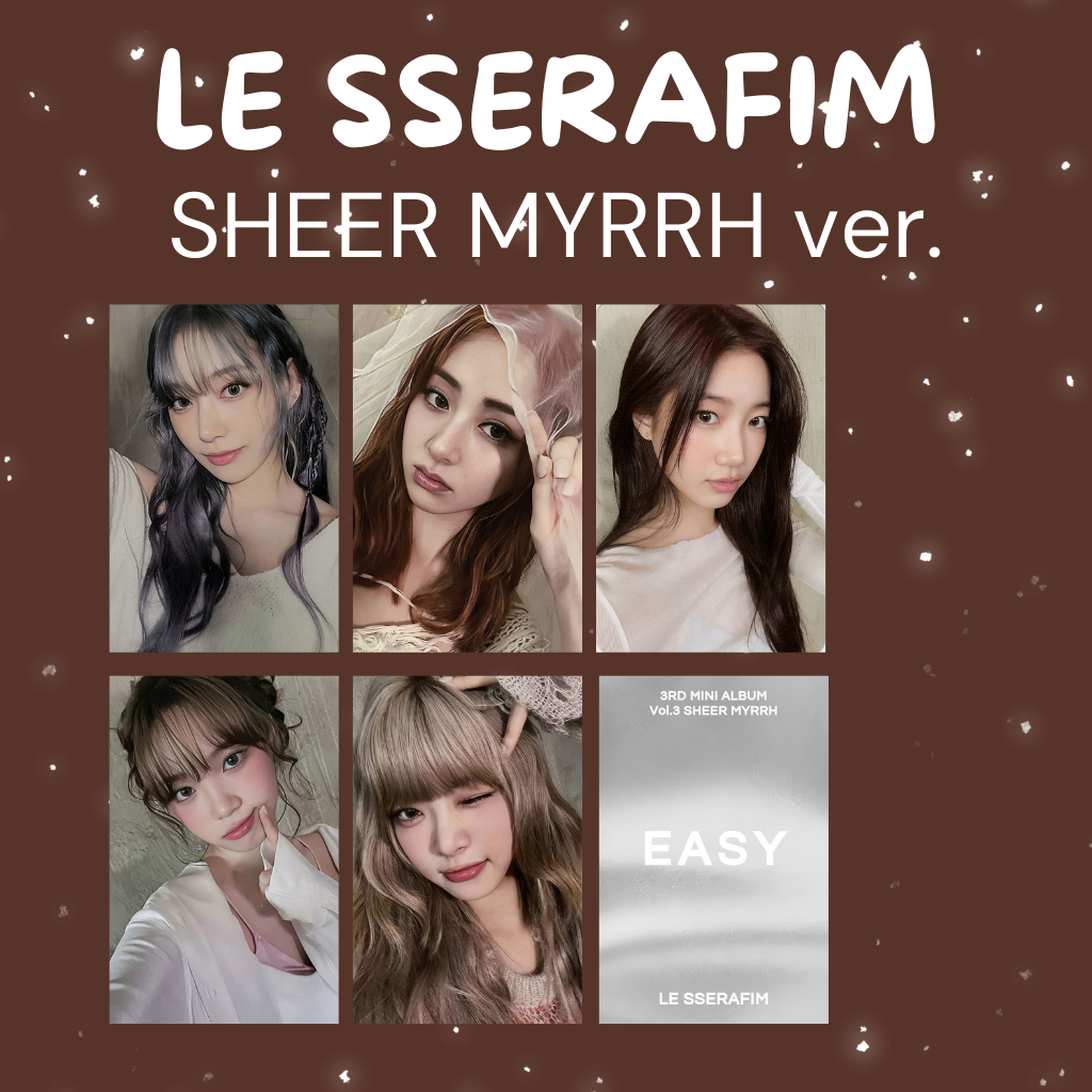PHOTOCARDS LE SSERAFIM SHEER MYRRH VER. FANMADE em Oferta na Shopee