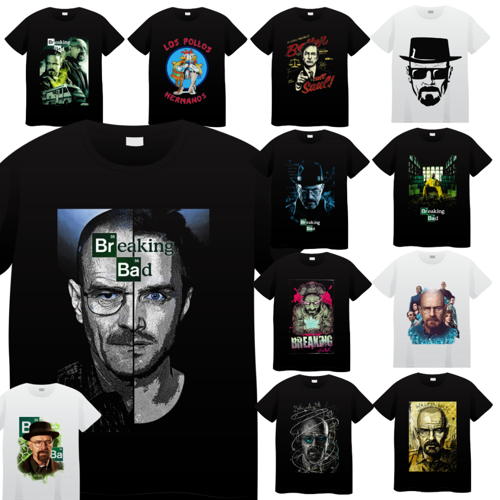 Camiseta Breaking Bad Heisenberg Walter White Jesse Pinkman 100% Algodão unissex em Oferta na Shopee