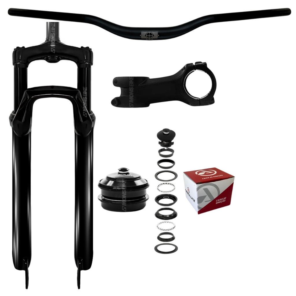 Suspensão Bike Aro 29 Ahead Set + Caixa de Direção + Guidão + Mesa Avanço