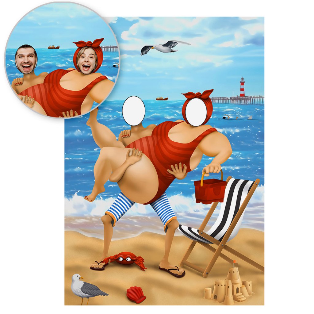 Painel Interativo Divertido Praia Verão Festa Sublimado 3D Em Tecido 1,50x2,20m - INT-17 em Oferta na Shopee