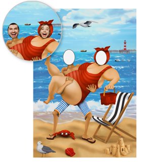 Painel Interativo Divertido Praia Verão Festa Sublimado 3D Em Tecido 1,50x2,20m - INT-17 em Oferta na Shopee