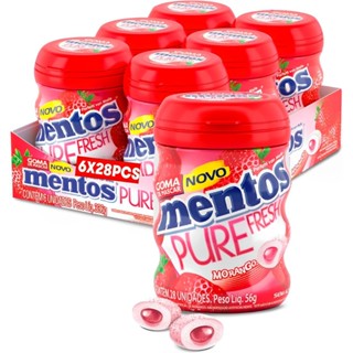 Chiclete Mentos Garrafa Pure Fresh Morango C/6 Unidades Perfetti em Oferta na Shopee