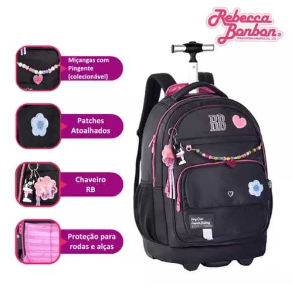 Mochila Rodinha Rebecca Bonbon Cores Diversas Juvenil Clio em Oferta na Shopee