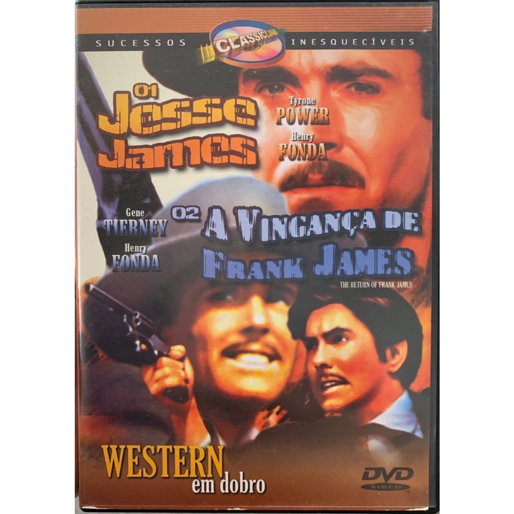 DVD Western Em Dobro Jesse James + A Vingança De Frank James Original Coleção Pessoal