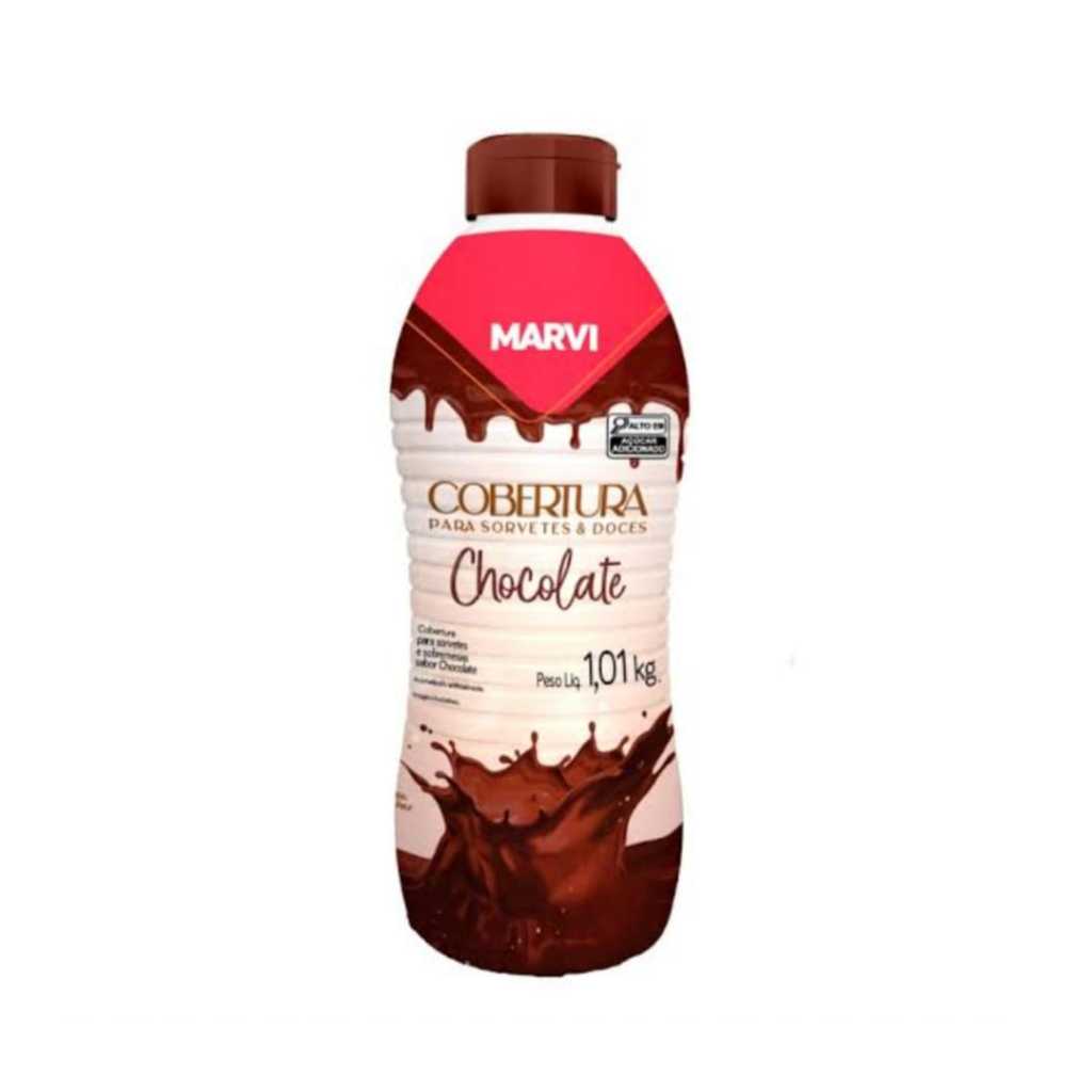 Cobertura para sorvete Marvi Sabor Chocolate Morango 1,01 kg-.