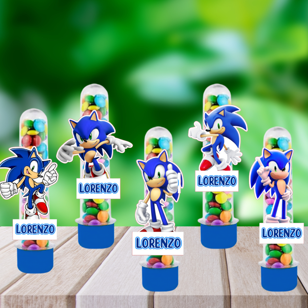 Aplique para Tubete SONIC - Tags para Tubete Sonic COM NOME