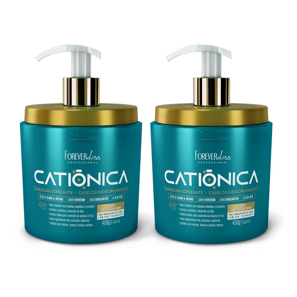 Combo com 2 Máscara Catiônica Forever Liss 450g - Beauty