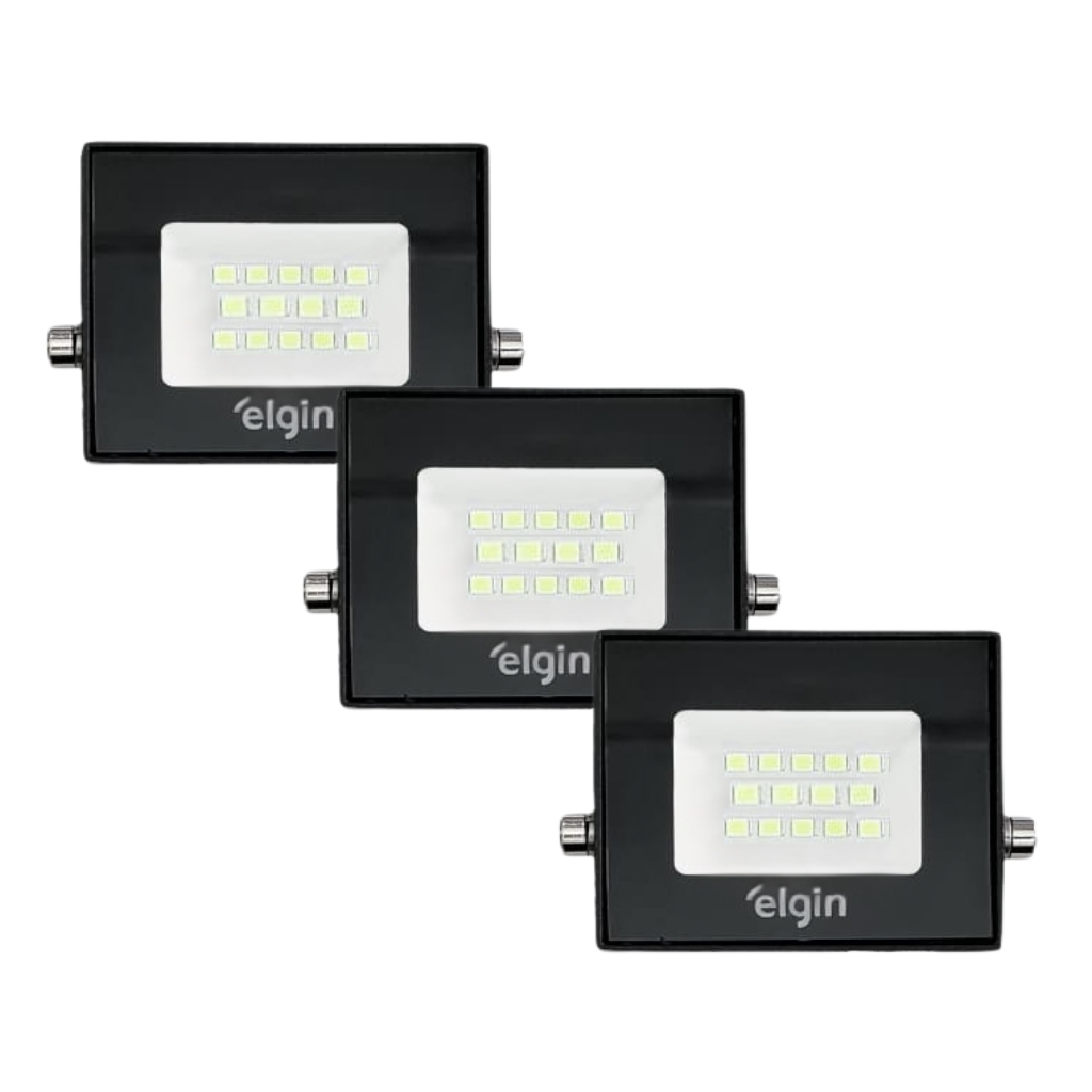 Kit 3 Refletores Led Elgin 30w Branco Frio 6500k Bivolt Econômico em Oferta na Shopee