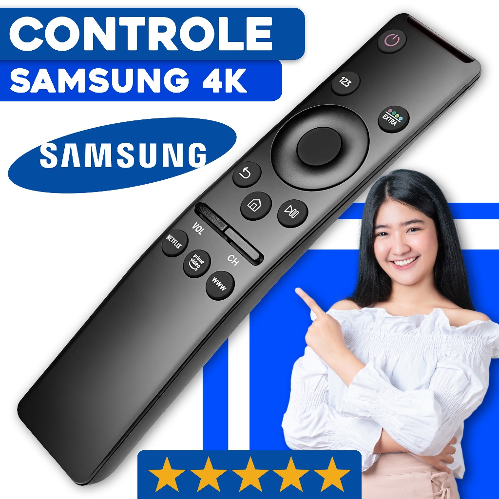Controle Para Tv Samsung 4k Com Pilhas Pronta Entrega Qualidade Controle Remoto