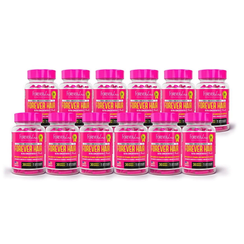 Kit Tratamento 12 Meses Forever Hair Crescimento Capilar - Beauty