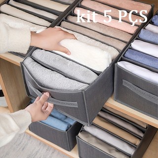 Kit Organizador De Calça Jeans/Organizador De Guarda Roupa Arrumados/Caixa De Armazenamen…